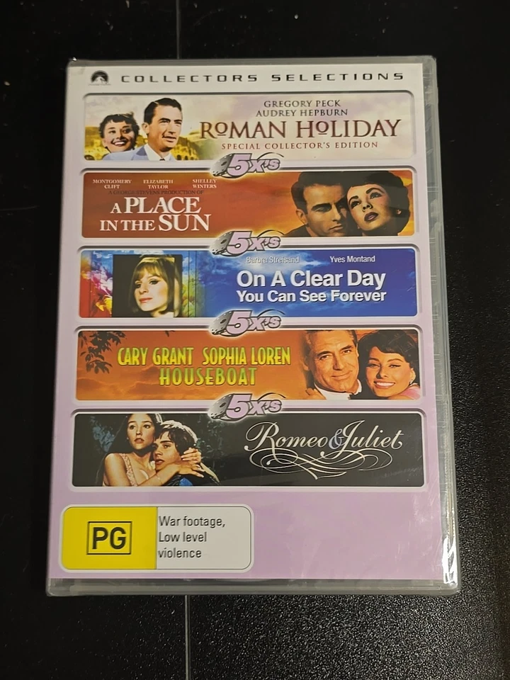 Roman Holiday/A Place in the Sun/Houseboat/On  Clear Day /Romeo & Juliet  5 disc - image 1 of 1