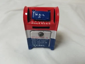 Vintage Tin US Mail Box Coin Piggy Bank 1960's Toy Japan Retro 2 3/4" - Picture 1 of 8