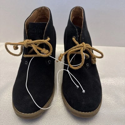 Ботинки Sperry Stella Prow на танкетке на шнуровке замшевые черные размер 6 М - Изображение 1 из 4