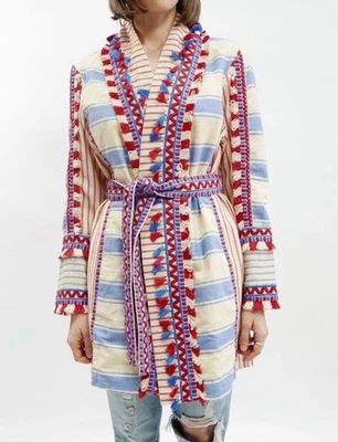 Dodo Bar Or Tasseled Striped Coat Size S Small - Image 1 of 4