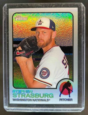 Topps Heritage Stephen Strasburg 2022 refractor cromado plata #166/373 Nationals Foto 1 de 2