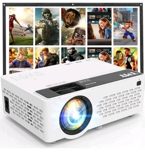 TMY Movie Projector & Screen 1080P Full HD Portable Mini Bluetooth USB HDMI -NIB - Picture 1 of 12