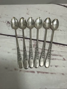 Wallace Silver plate - Iced Tea Spoons - Set of 6 Beautiful Daisy 🌼 Pattern VTG - Picture 1 of 9