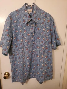 Reyn Spooner Mens XL Blue Floral Hawaiin Shirt - Picture 1 of 16