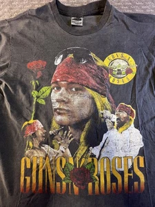 Camisa De Colección Guns N Roses Para Hombre Extra Grande Negra Doble Cara Banda Camiseta Años 90 - Imagen 1 de 14