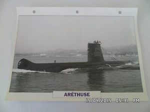 CARTE FICHE NAVIRES DE GUERRE ARETHUSE 1957 SOUS MARIN - Imagen 1 de 1