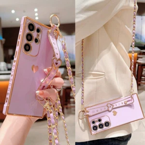 Case For Samsung S24 S23 Ultra S22 S21 FE A14 A54 Crossbody Lanyard Holder Cover - Picture 1 of 25