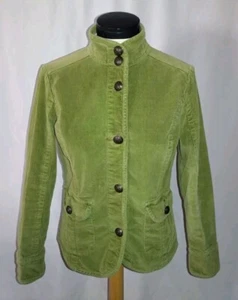 Live A Little Corduroy Jacket Women's Medium Green Button Up Pockets LAL - Picture 1 of 9