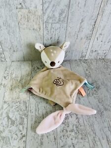 NATTOU Tan Pink Deer Fawn Reindeer Lovey Baby Security Blanket Knot Pacifier