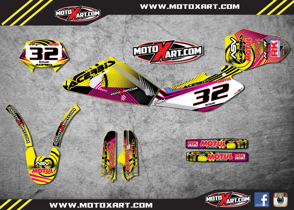 Kit gráfico Husqvarna TE 250 - 450 ESTILO NEON ternos 2002 2003 2004 modelos - Imagem 1 de 1