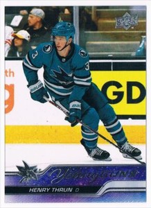2023-24 UPPER DECK CLEAR CUT YOUNG GUNS HENRY THRUN ROOKIE SAN JOSE SHARKS #236