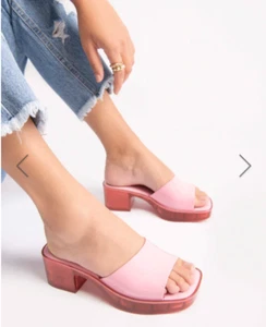 Melissa SHAPE Open Toe Heeled Jelly Mule Pink Size 7 NWOB - Picture 1 of 4