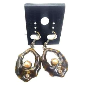 Pendientes Damas Mujeres Moda Joyería Disfraz Marrón Estrás Cuelga Tachuelas Traseras - Imagen 1 de 5