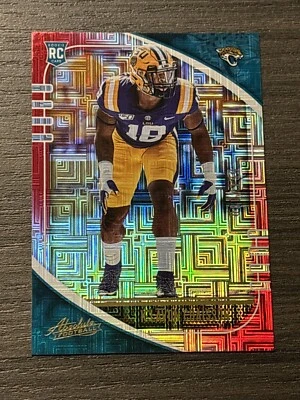 2020 Panini Absolute Rookie Red Squares /199 K'Lavon Chaisson #173 Rookie RC LSU - Image 1 of 2
