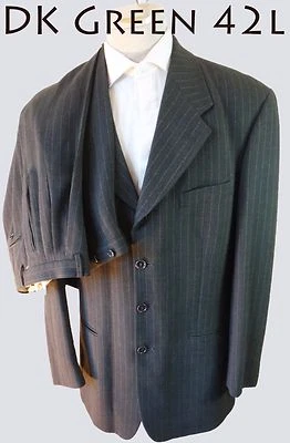 Traje ZANETTI Verde Oliva 42L Lana Merino Super 100s Luigi Botto tela ITALIA 34 Foto 1 de 4