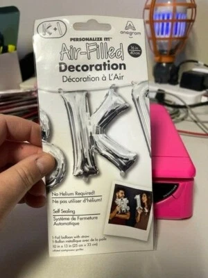 Anagram Letter "K" Silver Minishape 16" Foil Balloon New! - Image 1 of 2