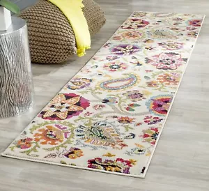 Monaco Collection Runner Rug - 2'2" x 6', Ivory & Multi, Boho Floral Design, ... - Picture 1 of 4
