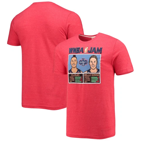 Men's Homage Cloud & Delle Donne Red Washington Mystics Jam T-Shirt Cover