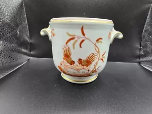 vintage Richard Ginori Siena Rust Cachepot Cache Pot roosters 4" - Picture 1 of 10