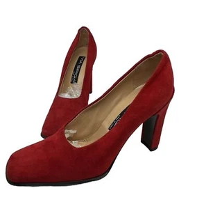 Via Spiga Italia Zapatos Mujer Zapatos Zapatos de salón Sin cordones, Rojo, Cuero Puntera Cuadrada, Talla 7 - Imagen 1 de 8