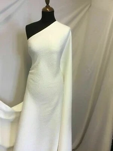 NEW Gorgeous Ivory Silk Blend Jacquard Cloque Fabric 59’’150 cm Bridal Wedding - Picture 1 of 9