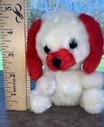 1979 R. Dakin Mini Plush Stuffed Animal White Red Dog Puppy 5 Inches Vintage