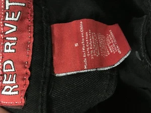 Red rivet small black silver embelishment bootcut jeans low waisted 90s Y2K - Picture 1 of 7