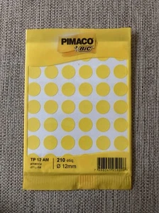 BIC Pimaco Circular Labels 12mm Size - Yellow - Open Package (See Description) - Picture 1 of 4