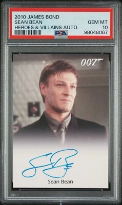 James Bond Heroes & Villains Autograph Auto Sean Bean PSA 10 Gem Mint POP 1 - Image 1 of 3