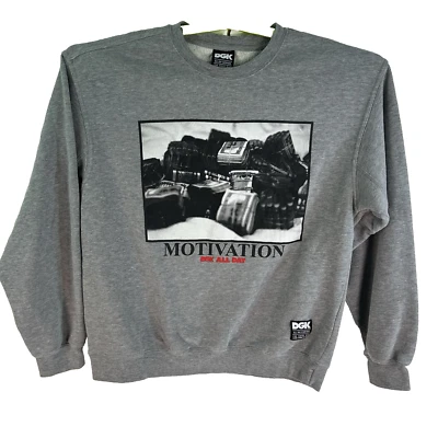 Sudadera DGK Motivation Todo el Día Todos los Días Adulto Talla L Gris Streetwear Foto 1 de 4