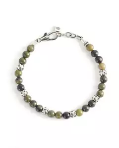 Bracciale Uomo MABINA 533521 Argento 925% Diaspro Verde - Foto 1 di 1
