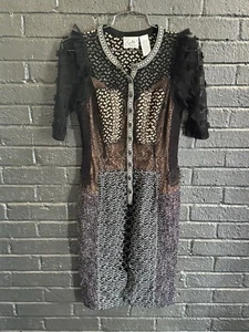 BYRON LARS BEGUILE Multi Print Patchwork Lace Sheath Dress - Picture 1 of 3