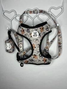 Premium Dog Harness 3 pcs SET NoPull Mesh Specially Designed for French Bulldog - Picture 1 of 11