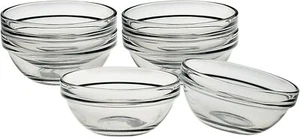 Mini Bowls Made In USA Stackable Clear Bowl, 3.5-Inch, Set of 6 Kitchen Bowls - Picture 1 of 7