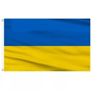3x5Ft Ukraine Flag with Brass Grommets for Party Decor Indoor Outdoor Garden - Picture 1 of 8