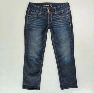 American Eagle Jeans Women’s Artist Cropped Capri Blue Dark Wash AE Stretch Sz 2 - Picture 1 of 10
