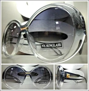 OVERSIZED EXAGGERATED Classic Vintage RETRO Style SUN GLASSES Funky Round Frame - Picture 1 of 7
