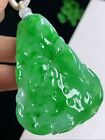 Pendentif jade jadéite 100 % naturel émeraude glacée vert soleil 0314