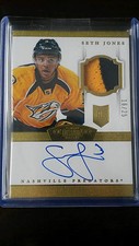 2013-14 Dominion SETH JONES GOLD RC #204 2CLR Patch Auto 16/25 Blue Jackets (C) 