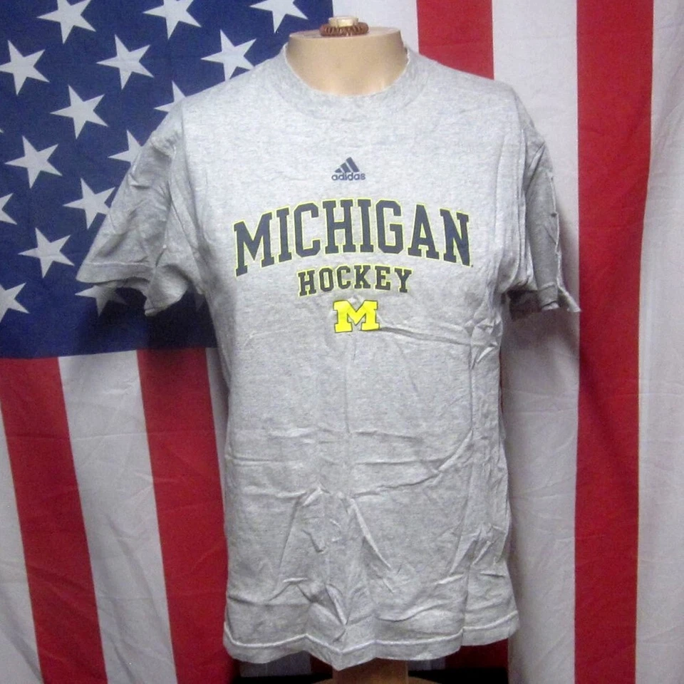 MICHIGAN UNIVERSITY camiseta mediana Wolverines camiseta UM hockey Adidas Foto 1 de 1