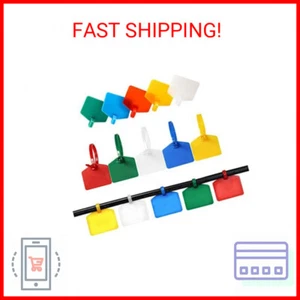 Cable Zip Tie with Tag,Wire Zip Ties with Label,100 Pcs Plastic Nylon Cable Ties - Picture 1 of 2