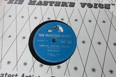 ELVIS PRESLEY 78rpm I WANT YOU I NEED YOU I LOVE YOU UK HMV POP 235 ROCK N ROLL - Image 1 of 2