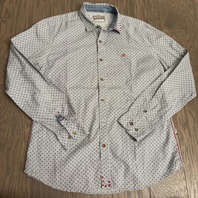 Napapijri Para Hombres Manga Larga Azul Algodón Geométrico Ligero Calce Ajustado Mediano M Foto 1 de 4