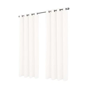 RT Designer Collection Cosmo Shimmer Jacquard Grommet Curtain 54x84 White - Picture 1 of 6