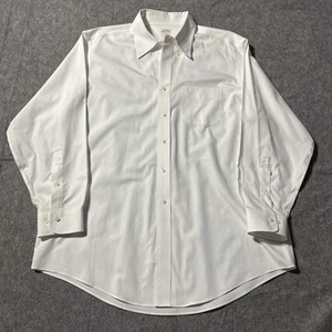 Brooks Brothers White Dress Shirt Mens 17-4/5 Long Sleeves Button Up Non Iron - Picture 1 of 7