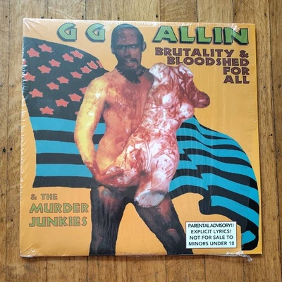 GG Allin Brutality & Bloodshed for All Vinyl LP (Record, 1994) Punk Shrink VG Foto 1 de 4