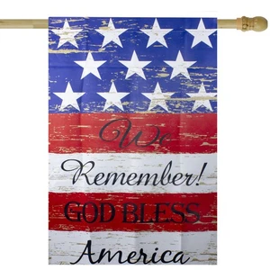 Northlight We Remember! Patriotic American Outdoor House Flag 28" x 40" - Picture 1 of 5