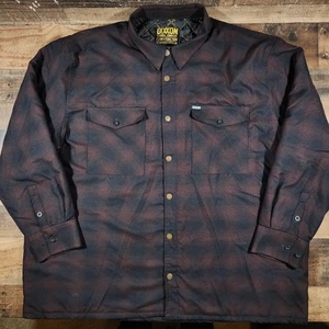 Dixxon Flanell Sakko Herren 5XL braun schwarz kariert Form und Funktion gesteppt gefüttert - Bild 1 von 15