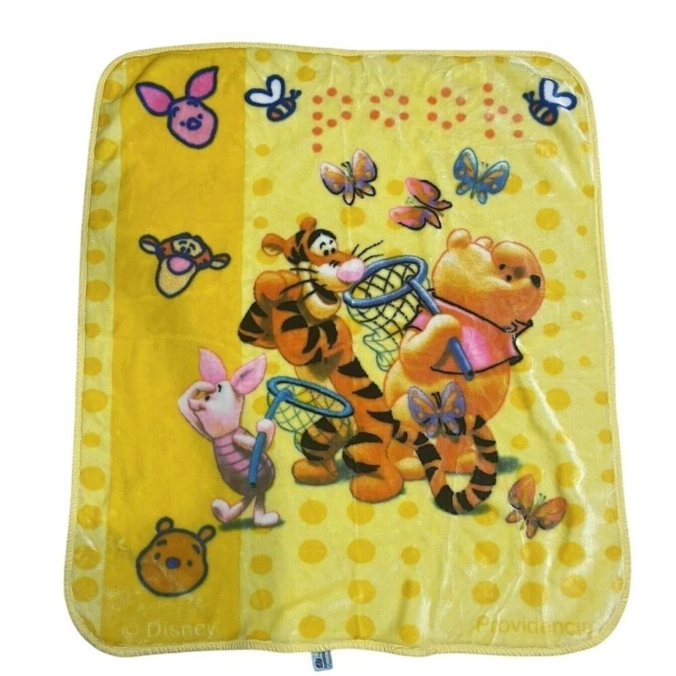 Manta de felpa de colección difícil de encontrar Disney Winnie the Pooh 45x51 amarilla Rachel Tigger México Foto 1 de 4