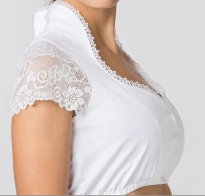 Dirndlbluse Gr 34 36 38 Stockerpoint Bluse B-8058  weiß  Stockerpoint Spitze - Bild 1 von 4